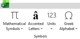 symbols excel