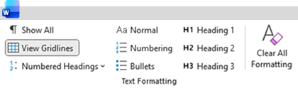 Text formatting